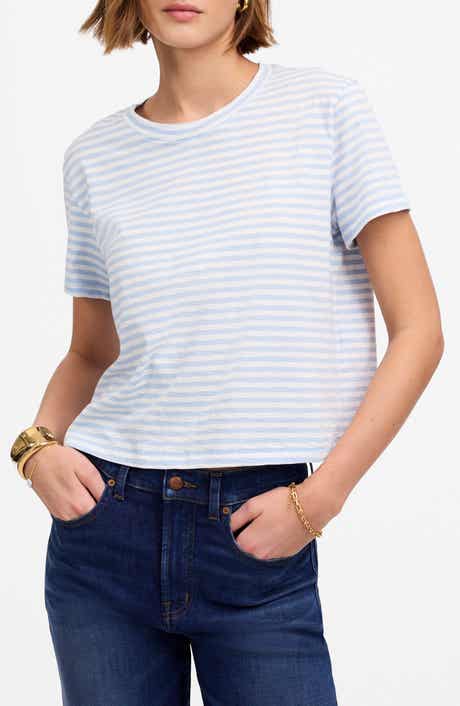 Madewell Stripe Boxy Crop Slub T-Shirt