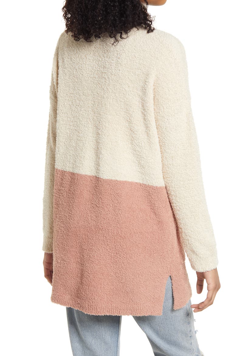 Cozy Color Block Cardigan, Alternate, color, CINNABAR/TAUPE