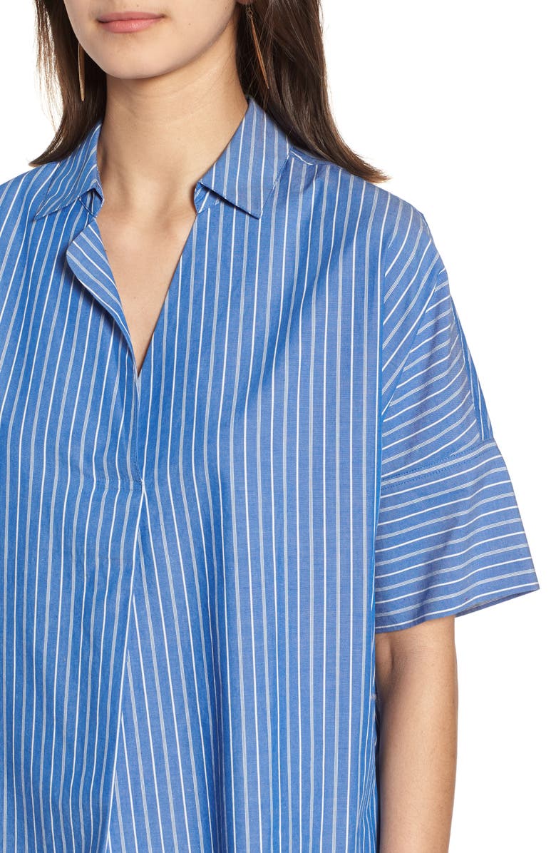 Madewell Courier Stripe Button Back Shirt, Alternate, color,