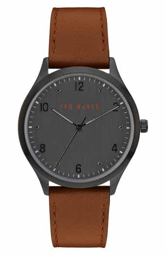 Ted Baker Three Hand Quartz Leather Strap Watch, 20mm