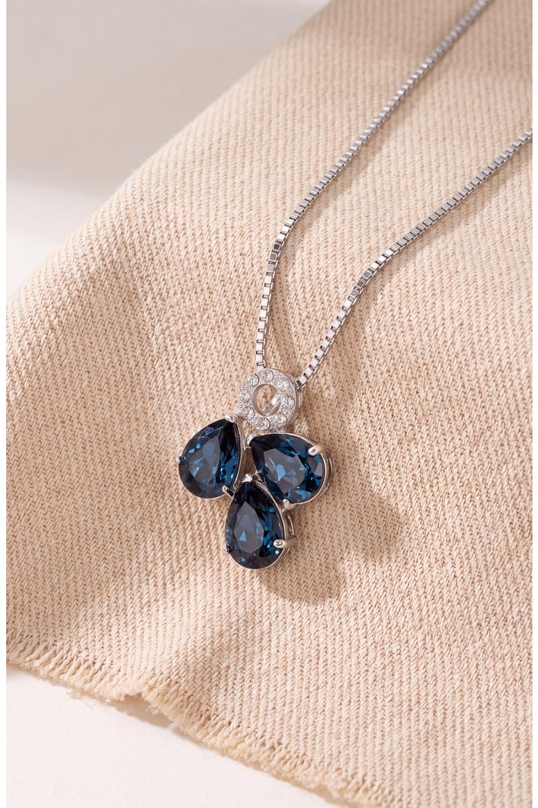 Teardrop Trio Cluster Pendant Necklace, Alternate, color, Sapphire