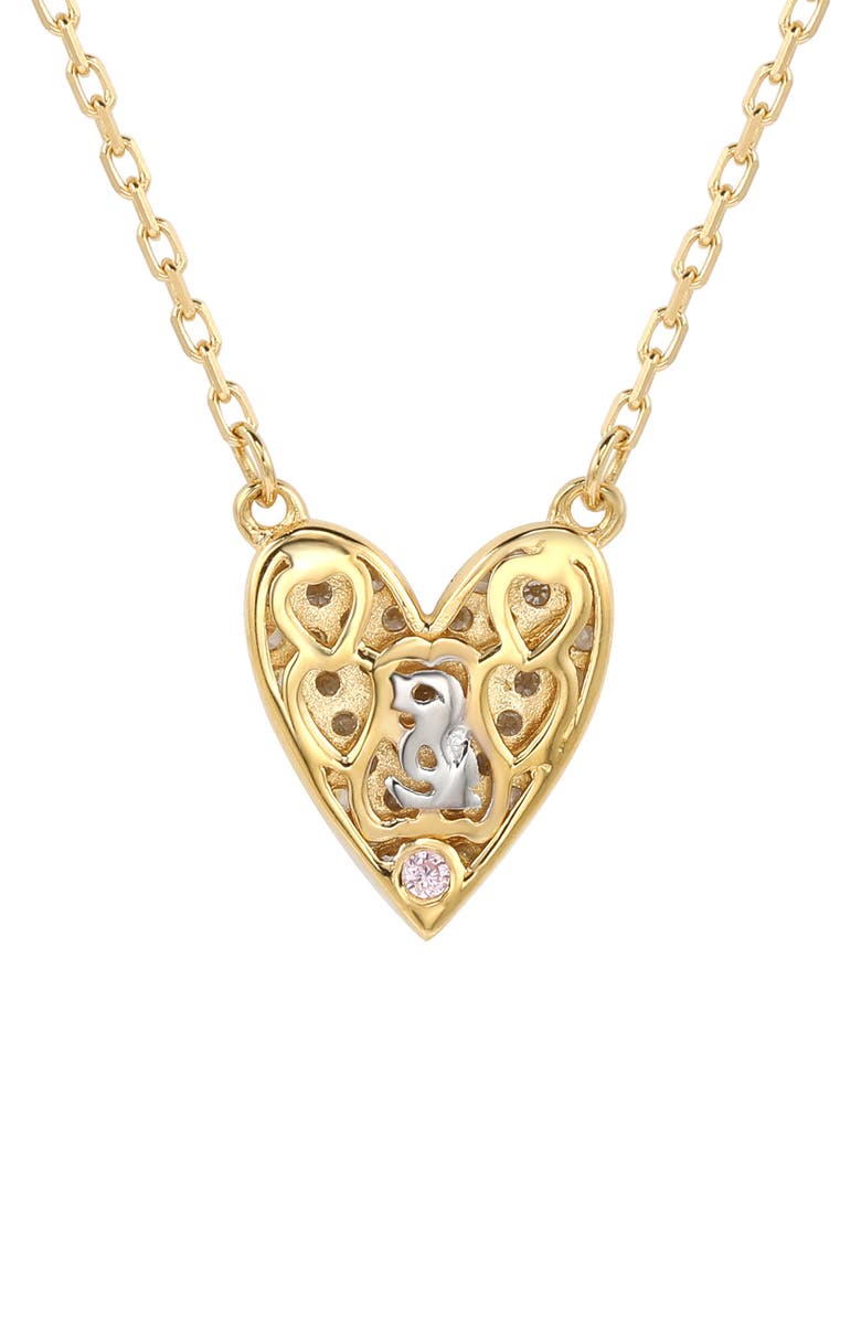 SUZY LEVIAN Pavé CZ Heart Pendant Necklace, Alternate, color,