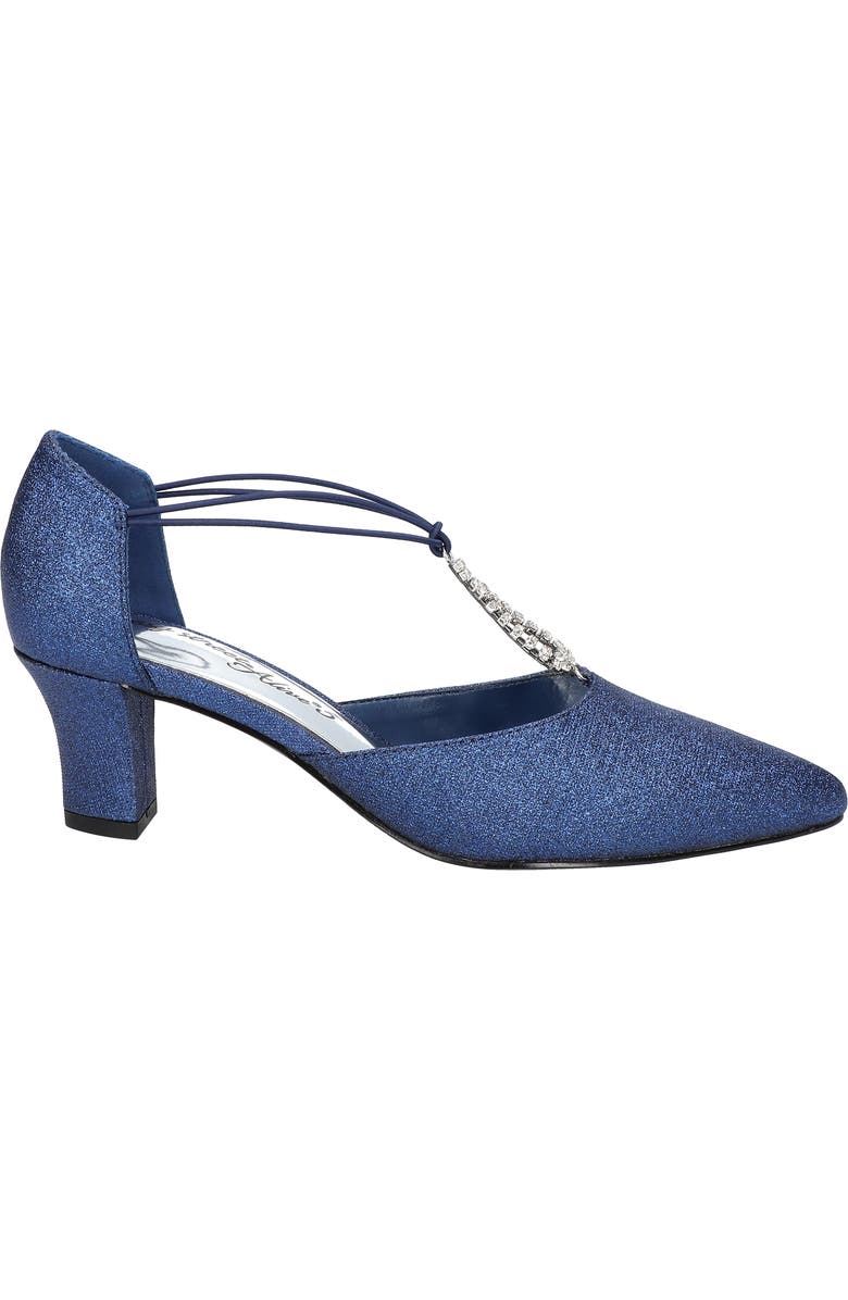 EASY STREET Moonlight Embellished T-Strap Pump - Multiple Widths Available, Alternate, color, Navy Glitter
