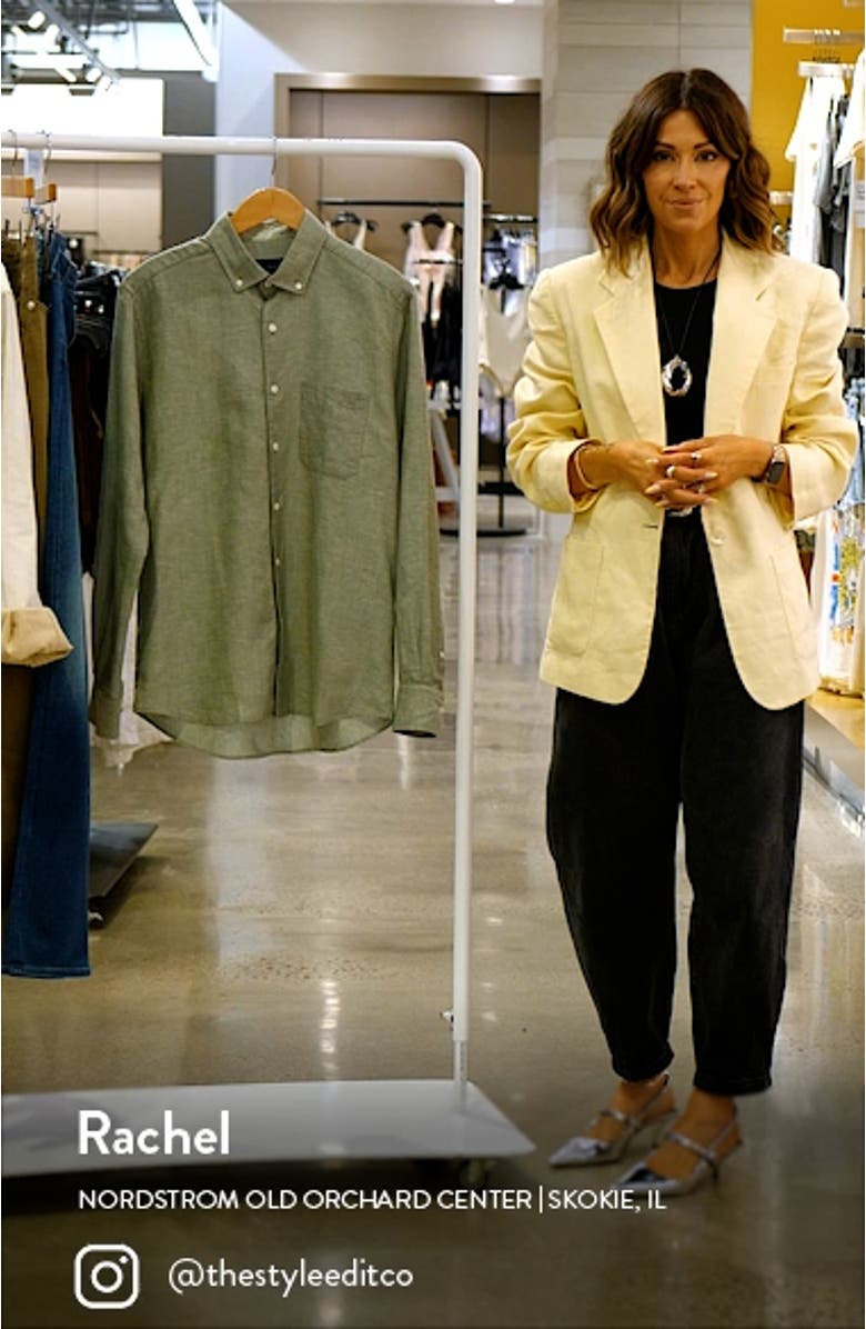 Solid Linen & Lyocell Twill Button-Down Shirt, sales video thumbnail