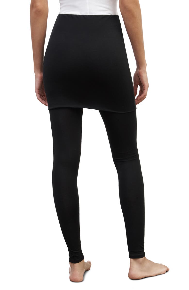 Marcella Burke Skirted Leggings, Alternate, color, Black