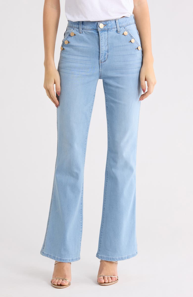 Democracy AbSolution Sailor Button Bootcut Jeans, Main, color, Powder Blue Artisanal