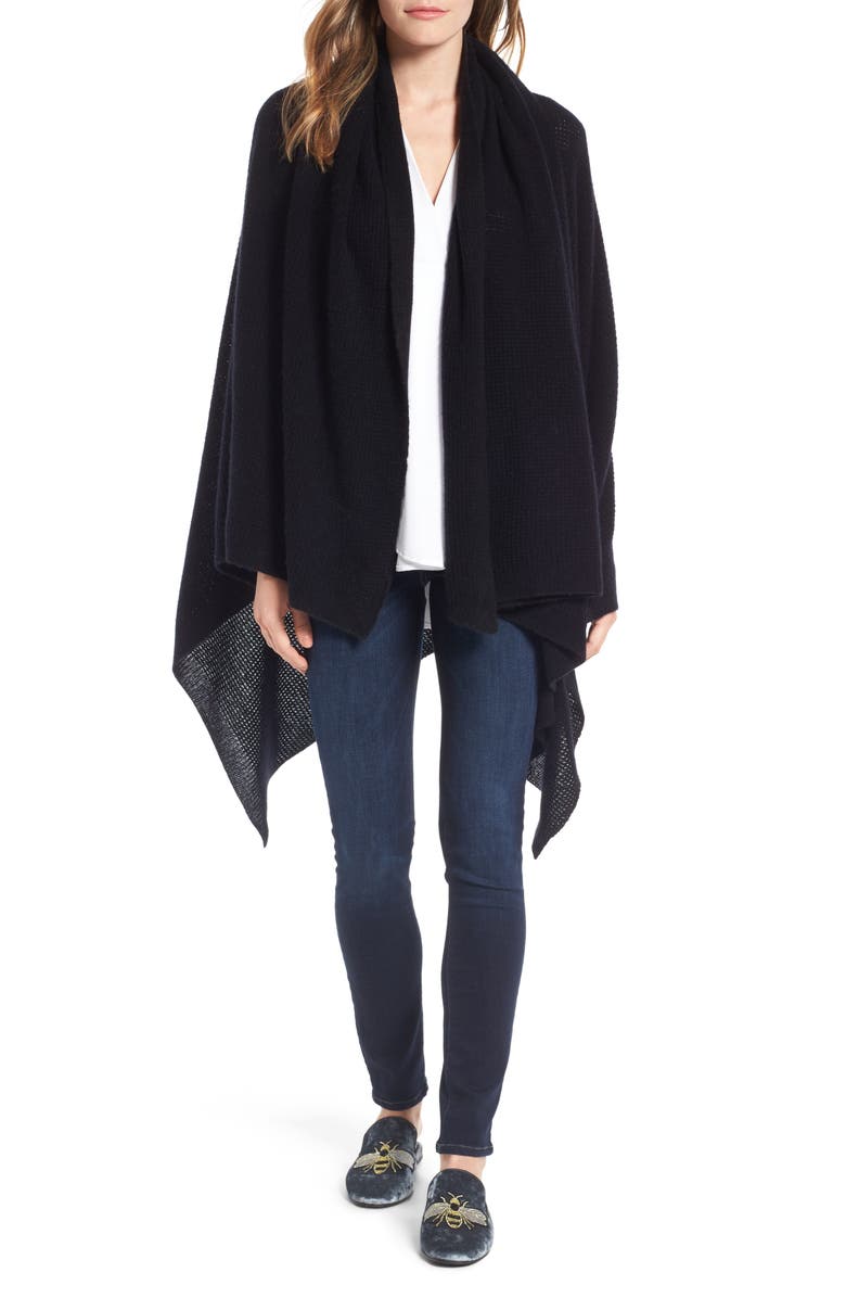 Halogen<sup>®</sup> Waffle Knit Cashmere Wrap, Main, color,