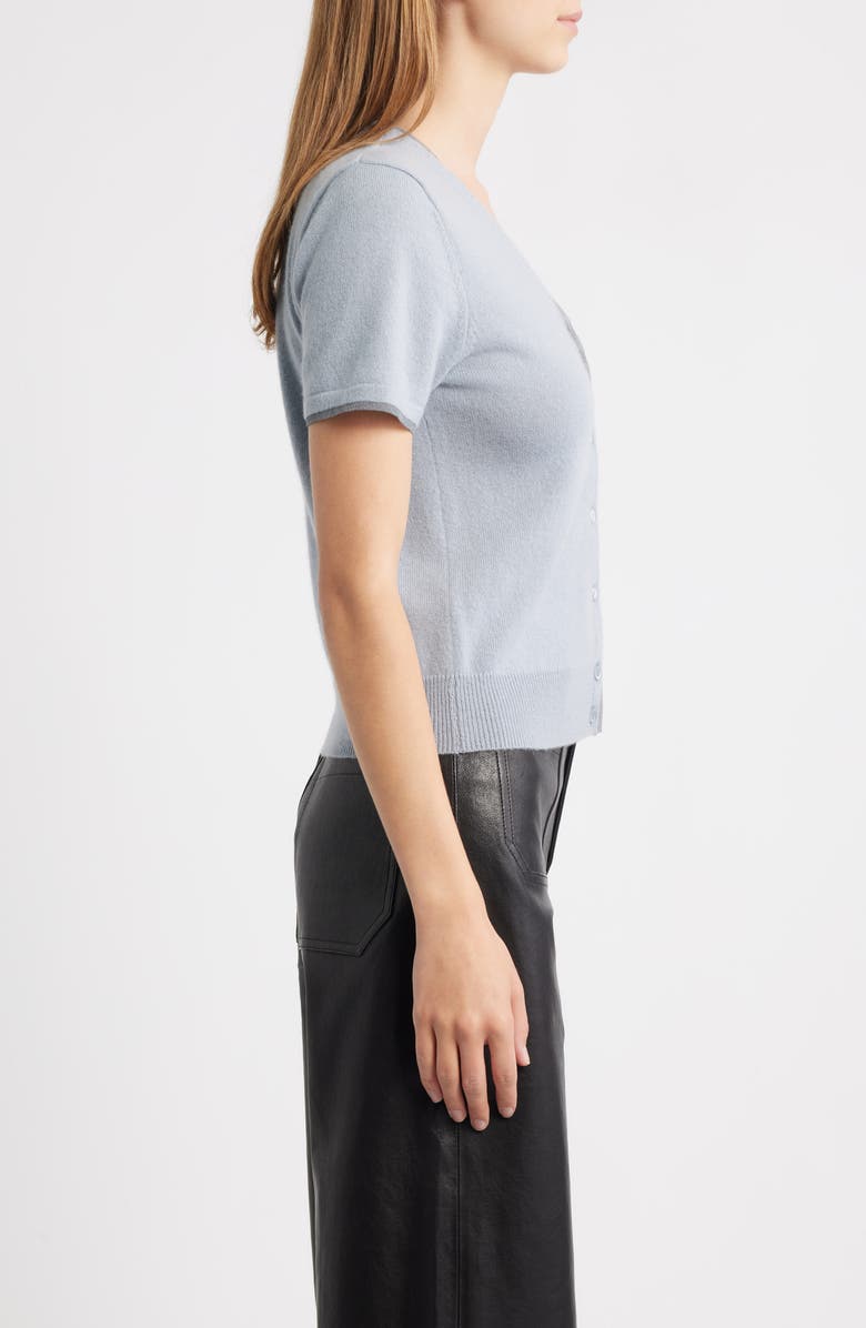 FRAME The Cashmere Mesh Trim Cardigan, Alternate, color, Grey Blue