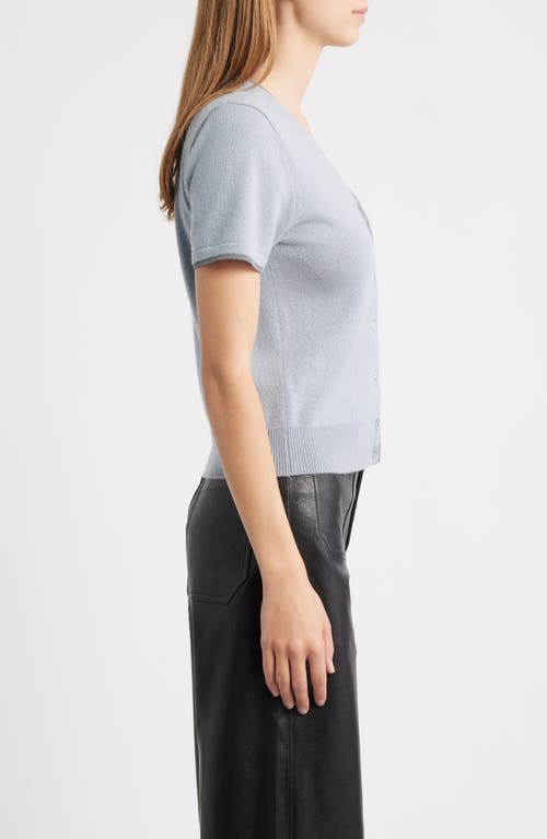 Frame The Cashmere Mesh Trim Cardigan In Blue