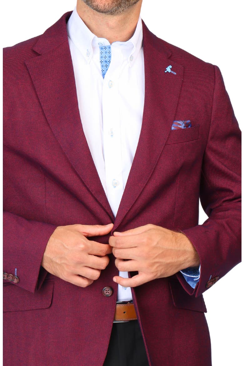 Tonal Dobby Sport Coat, Alternate, color, BURGUNDY