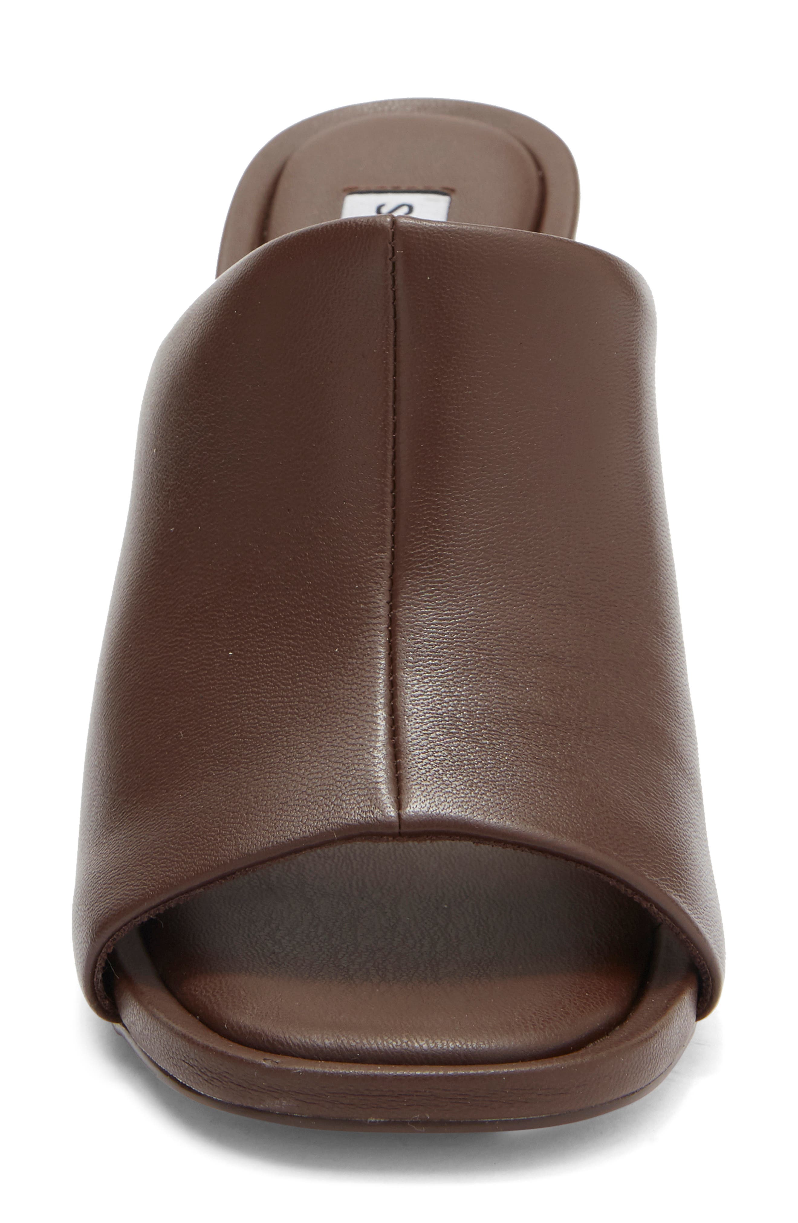 Giavana Block Heel Slide Sandal, Alternate, color, BROWN LEATHER