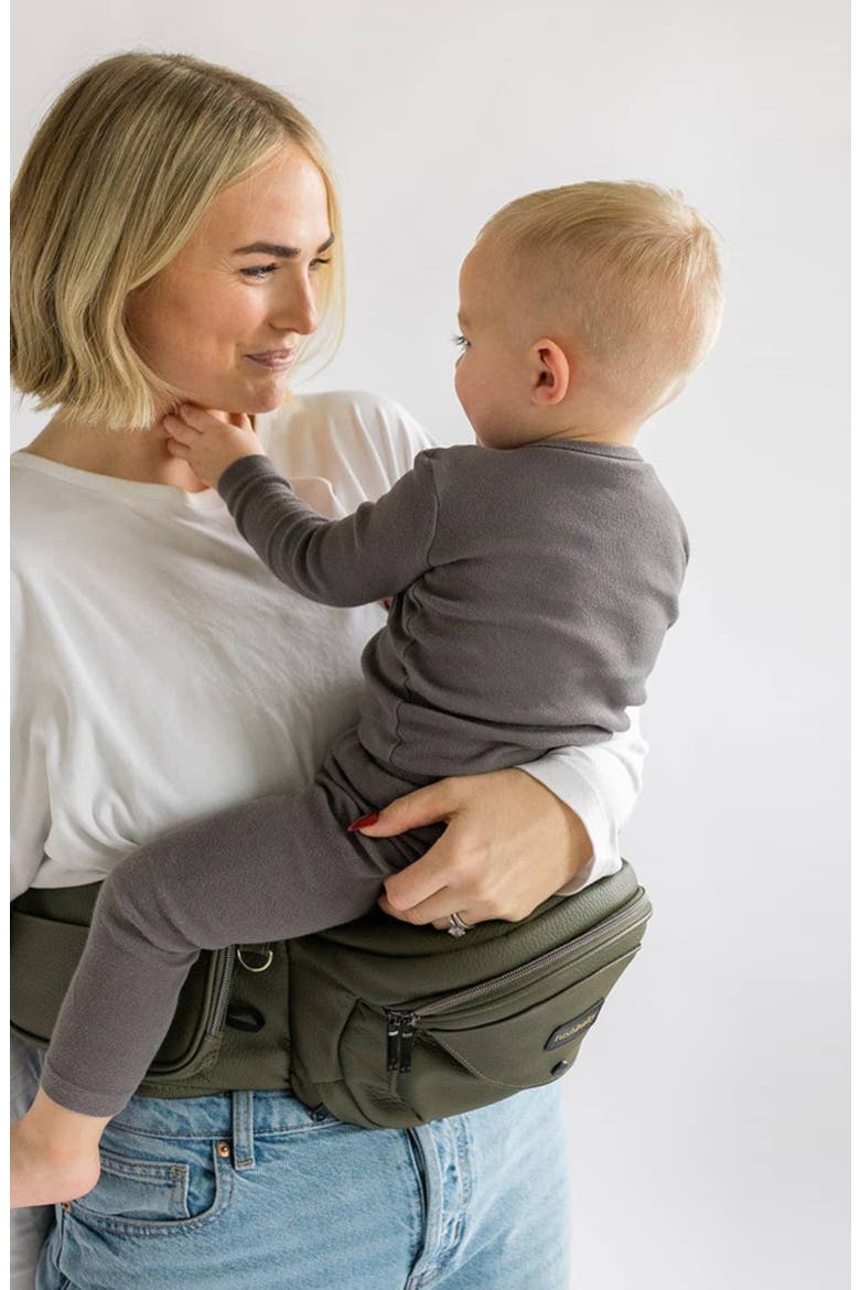 Hip Seat Carrier + Crossbody Strap Set, Alternate, color, OLIVE/ EMBROIDERED PINK
