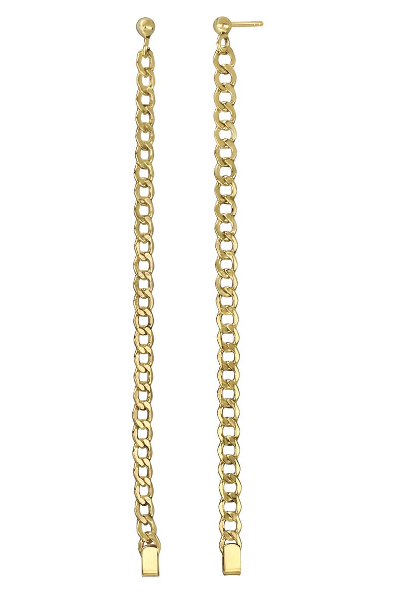 14K Gold Curb Chain Linear Earrings (Nordstrom Exclusive), Main, color, 14K YELLOW GOLD