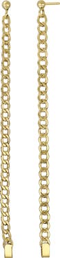 Bony Levy 14K Gold Curb Chain Linear Earrings