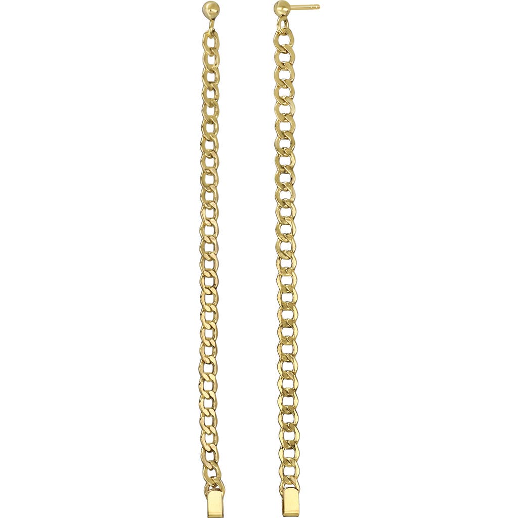 Bony Levy 14k Gold Curb Chain Linear Earrings In Gold