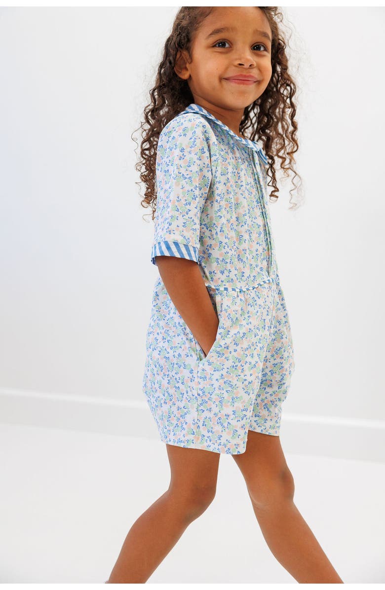 Courtside Kids Girls Floral Seersucker Romper, Alternate, color, Floral/Seersucker