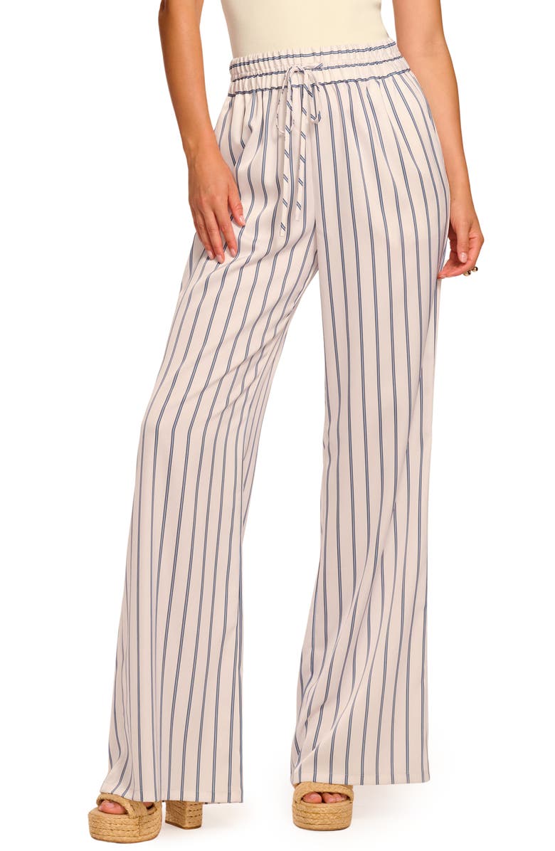 Ramy Brook Sylvie Stripe Wide Leg Pants, Alternate, color, Ivory Seaside