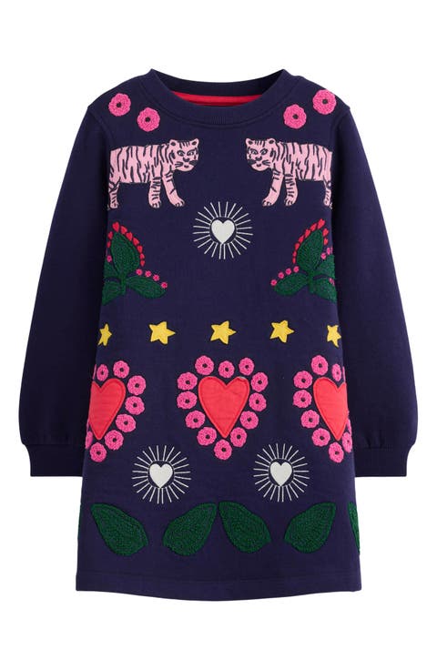 Kids' Ida Embroidered Sweatshirt Dress (Toddler, Little Kid & Big Kid)