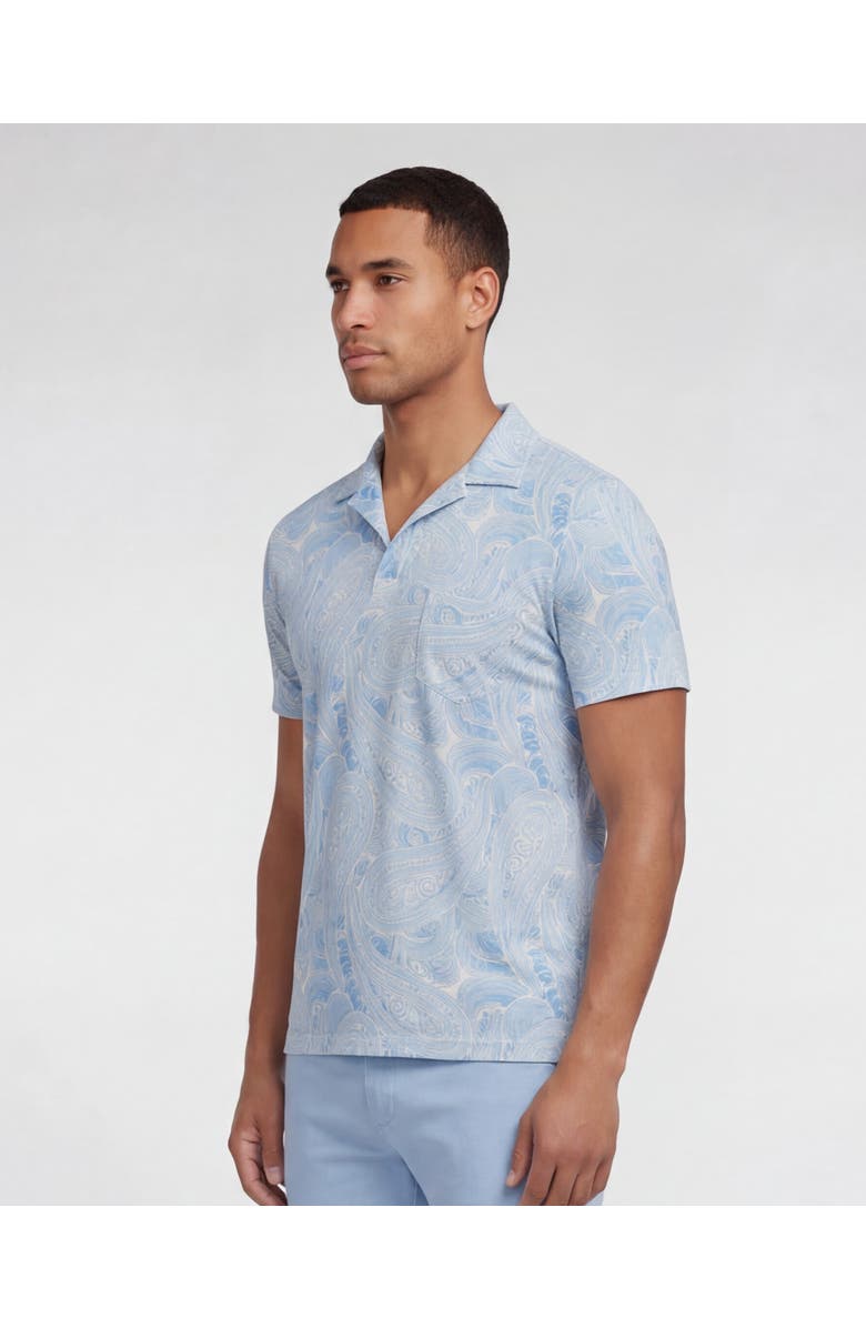 Lords of Harlech Marakesh Paisley Mens Wool Johnny Collar Polo, Alternate, color, Marakesh Paisley Teal