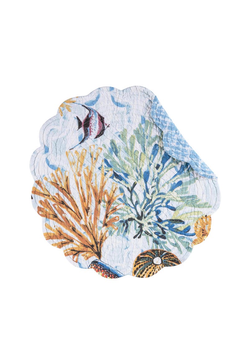 Makena Beach Round Placemats Set of 6, 17" Decor, Alternate, color, Brown