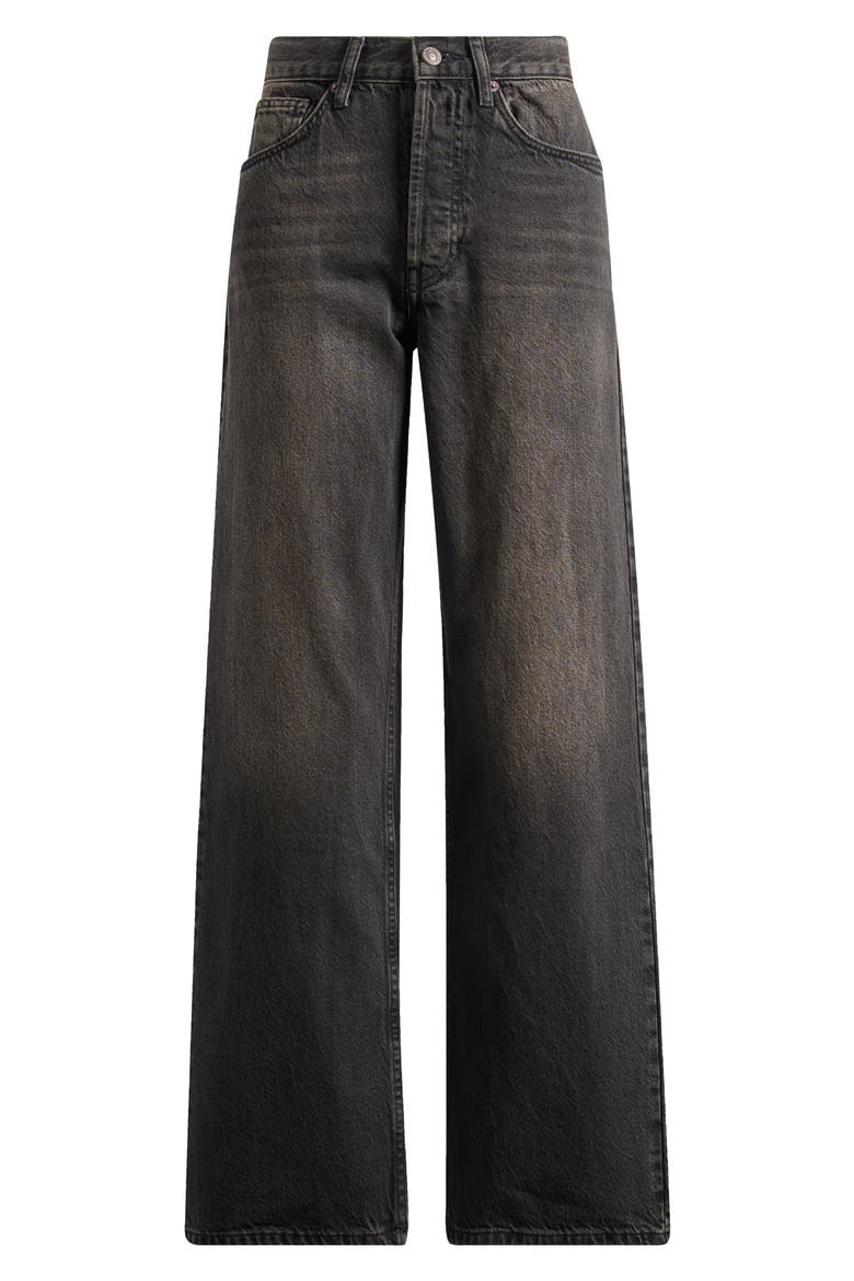 Wide Leg Column Jeans, Alternate, color, BLACK