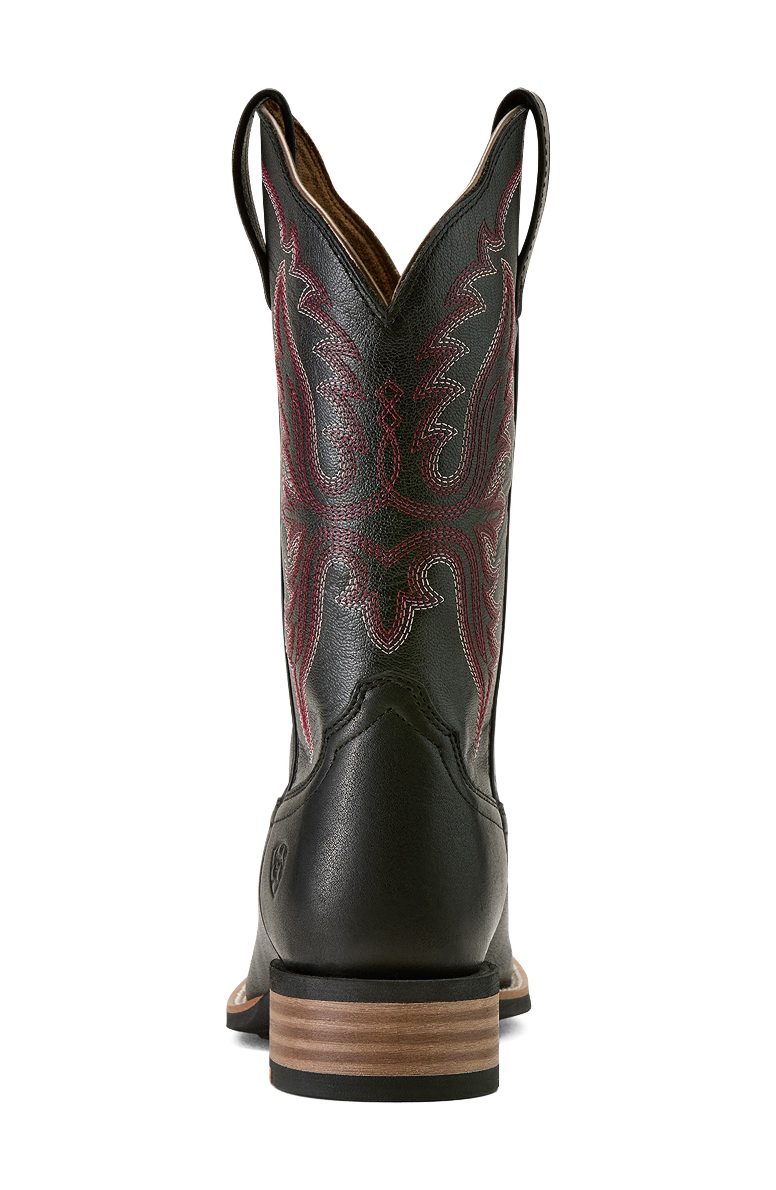 Olena Leather Western Boot, Alternate, color, OBSIDIAN