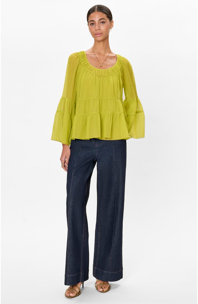 Rebecca Taylor Skye Blouse, Main, color, Pear Green