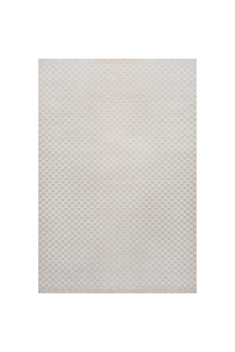 Finn High-Low Modern Minimalist Checkered Monotone Area Rug, Main, color, Ivory/Cream