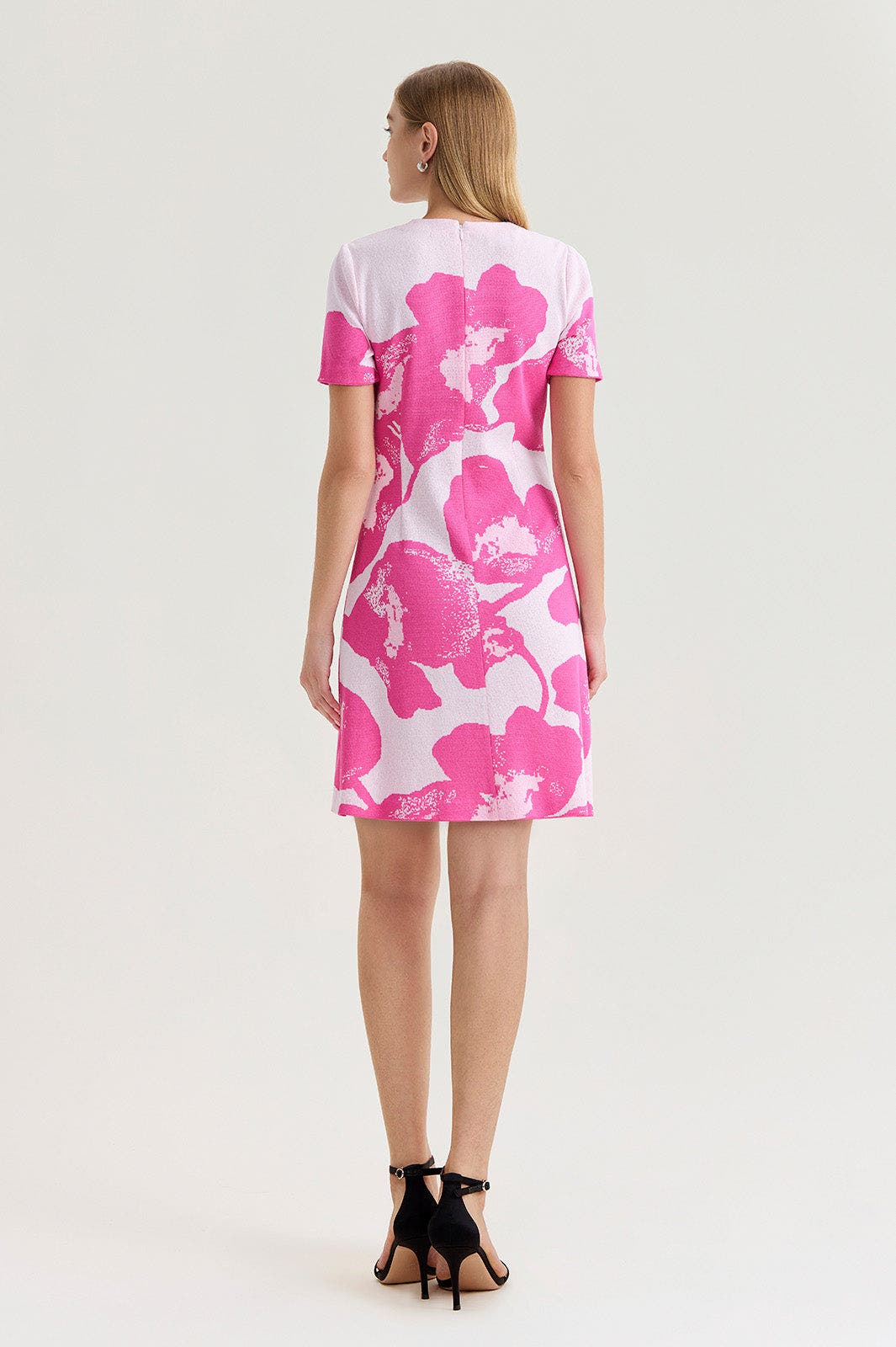 Floral Jacquard Soft Knit A-Line Dress - image 2