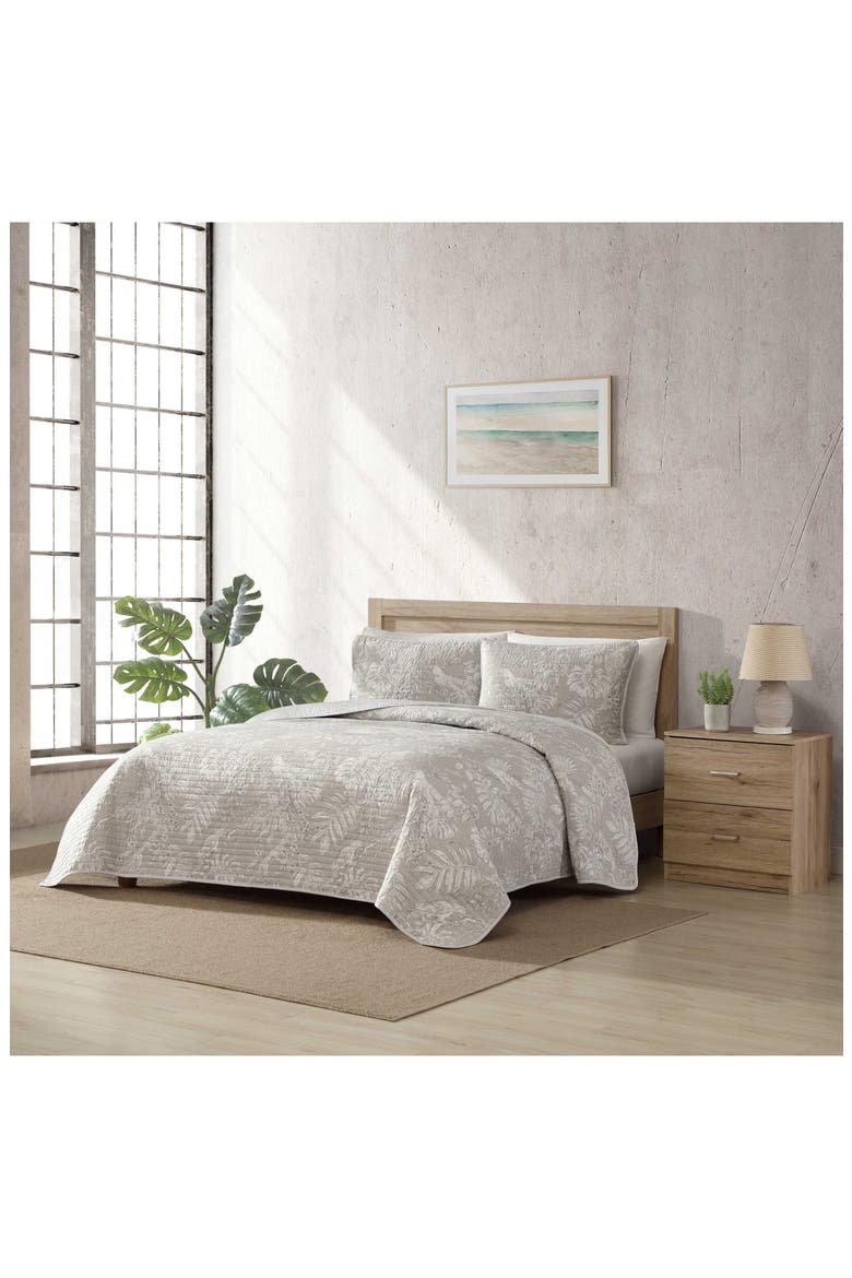 Jungle Toile Reversible Quilt & Sham Set, Alternate, color, BEIGE