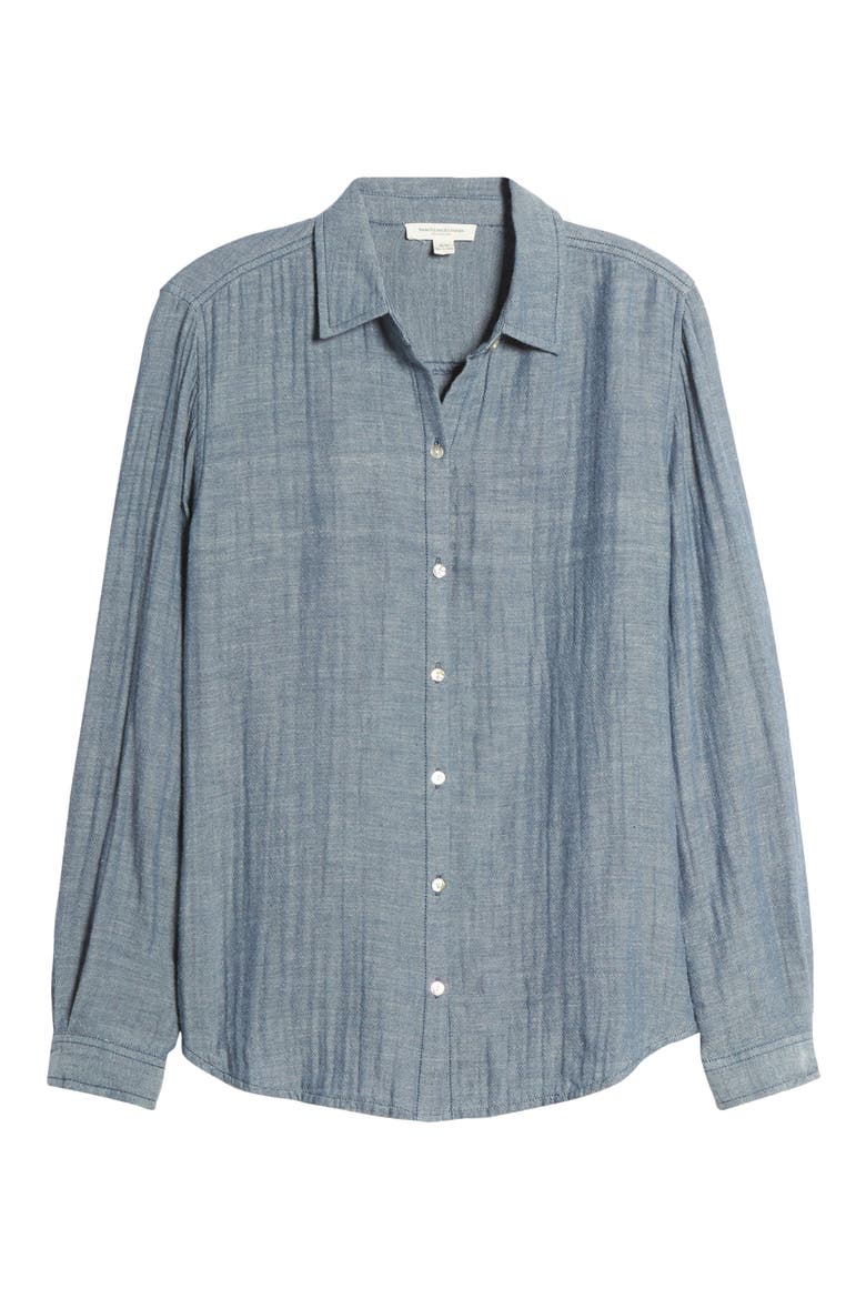James Chambray Cotton Double Cloth Shirt, Alternate, color, INDIGO CHAMBRAY