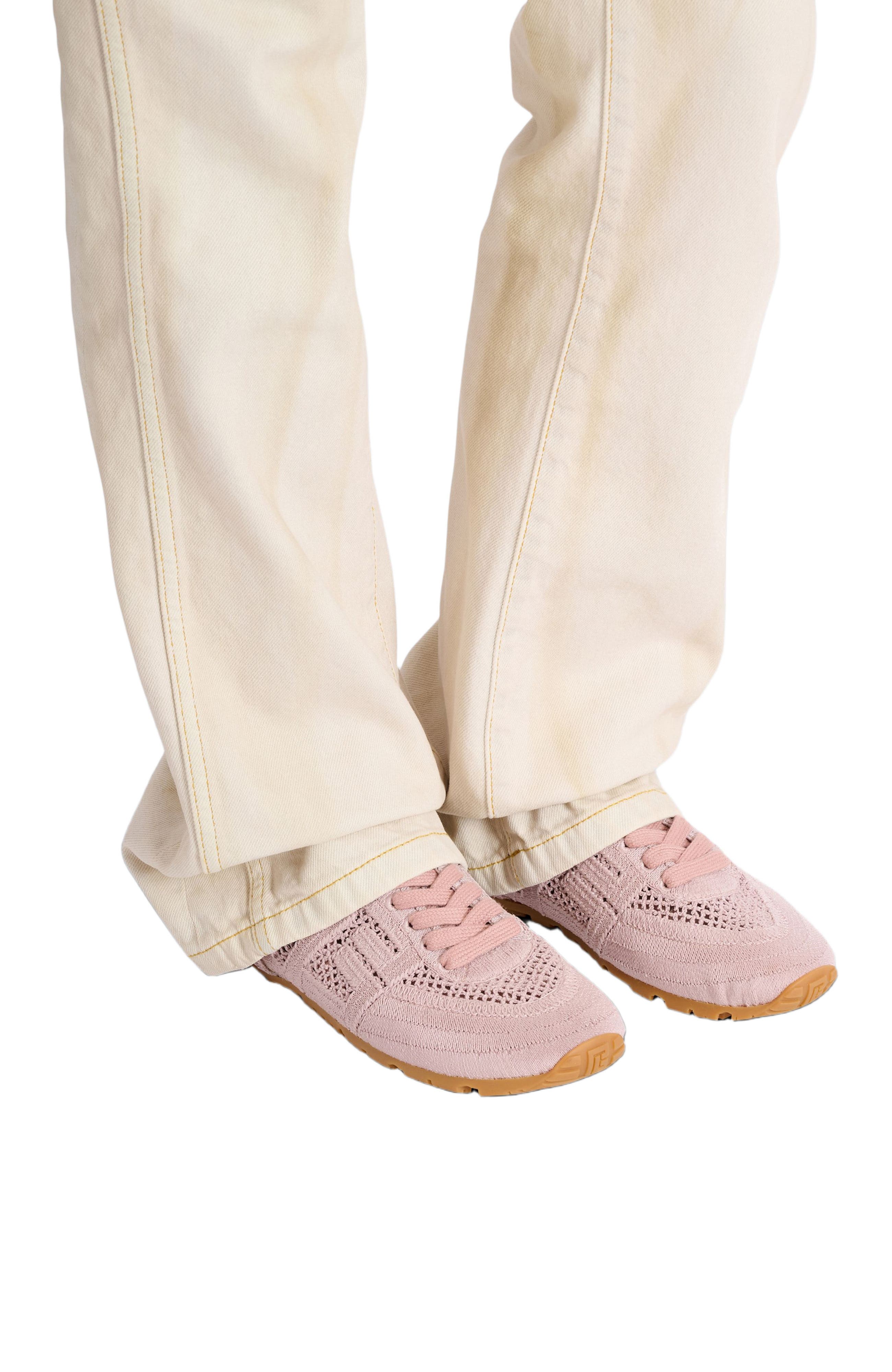 Balmain Racer 45 macramé trainers, Alternate, color, Pink