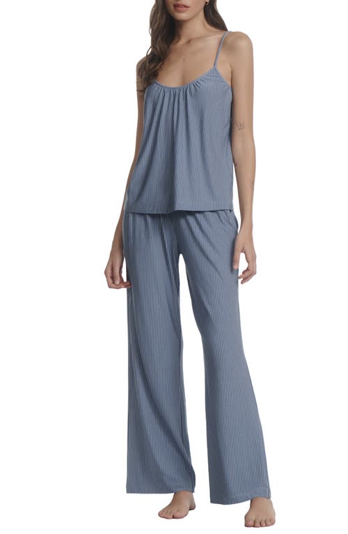 Eberjey Gisele Printed Camisole Pants Pajamas in Duo Stripe Slate Blue at Nordstrom, Size Small
