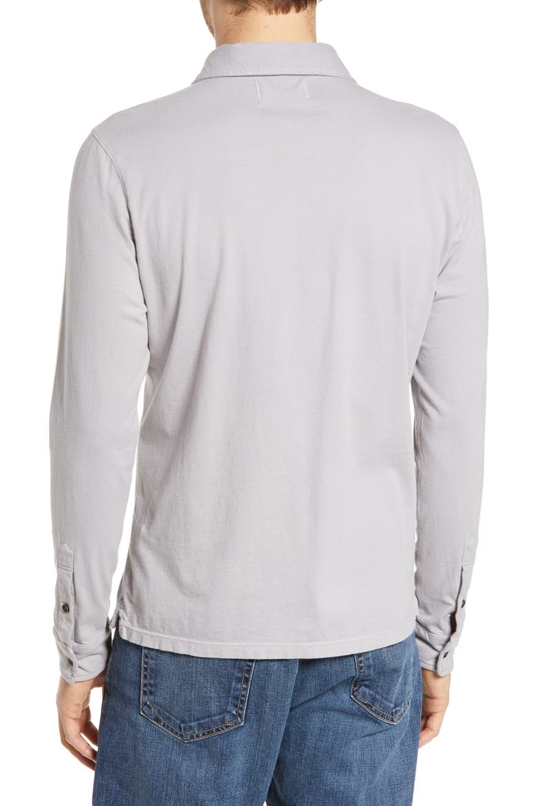 Long Sleeve Jersey Polo, Alternate, color, CHROME