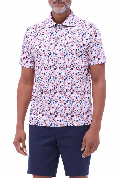 Bugatchi Hendrix Digital Floral Print Pima Cotton Polo