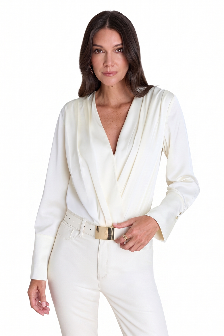 Frances Silk Bodysuit, Main, color, Pearl