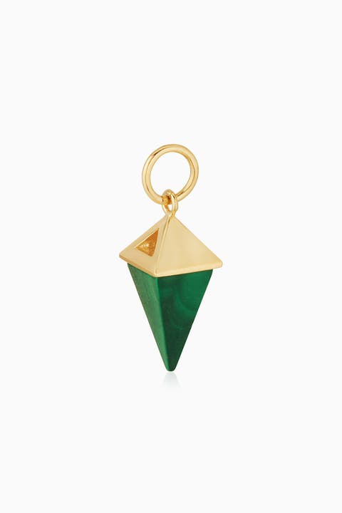 14K Gold Prism Point Pendant Charm