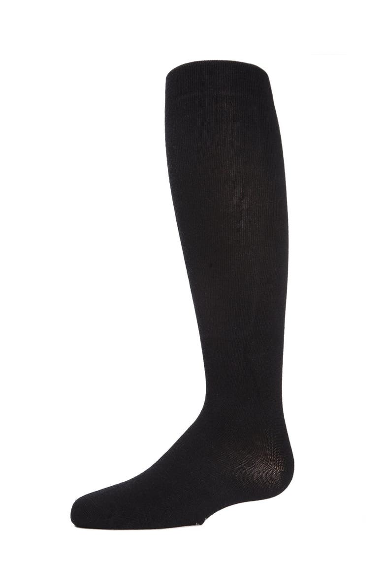 MeMoi Soft Pima Cotton Opaque Tights, Main, color, Black