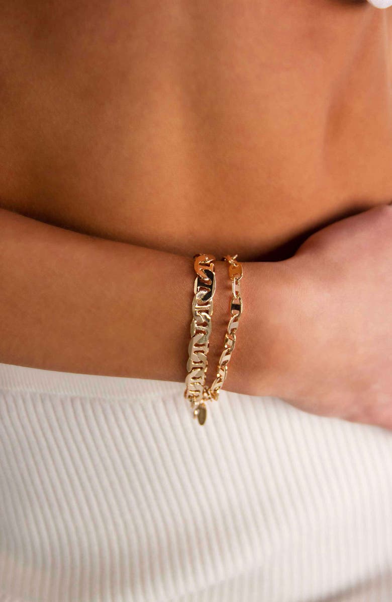 Ettika 2-Pack Chain Bracelet, Alternate, color, Gold