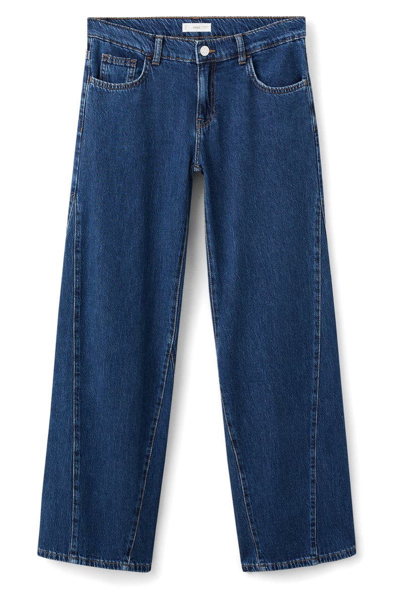 Twisted Seam Mid Rise Straight Leg Jeans, Alternate, color, DARK BLUE