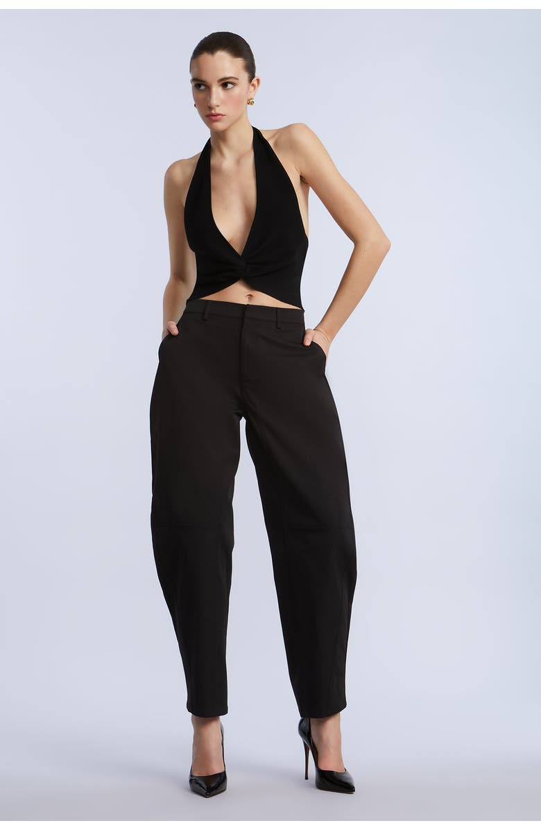 BCBGMAXAZRIA Taffeta Twill Puddle Pants, Alternate, color, Black