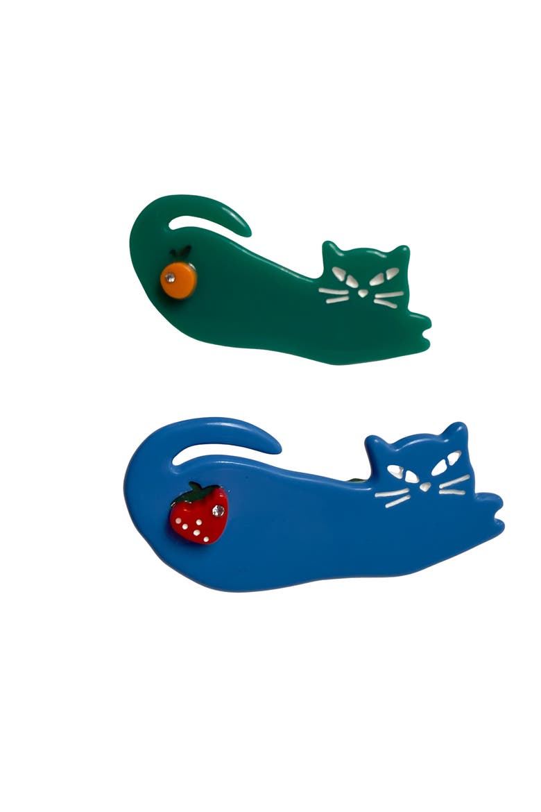 Fruit Cats Hair Clip Duo, Main, color, Multicolor