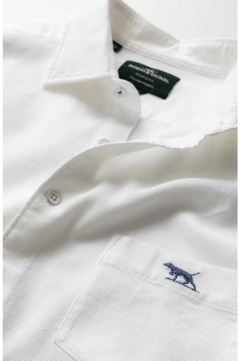 Airtex Short Sleeve Cotton Button-Up Shirt, Alternate, color, BLANC