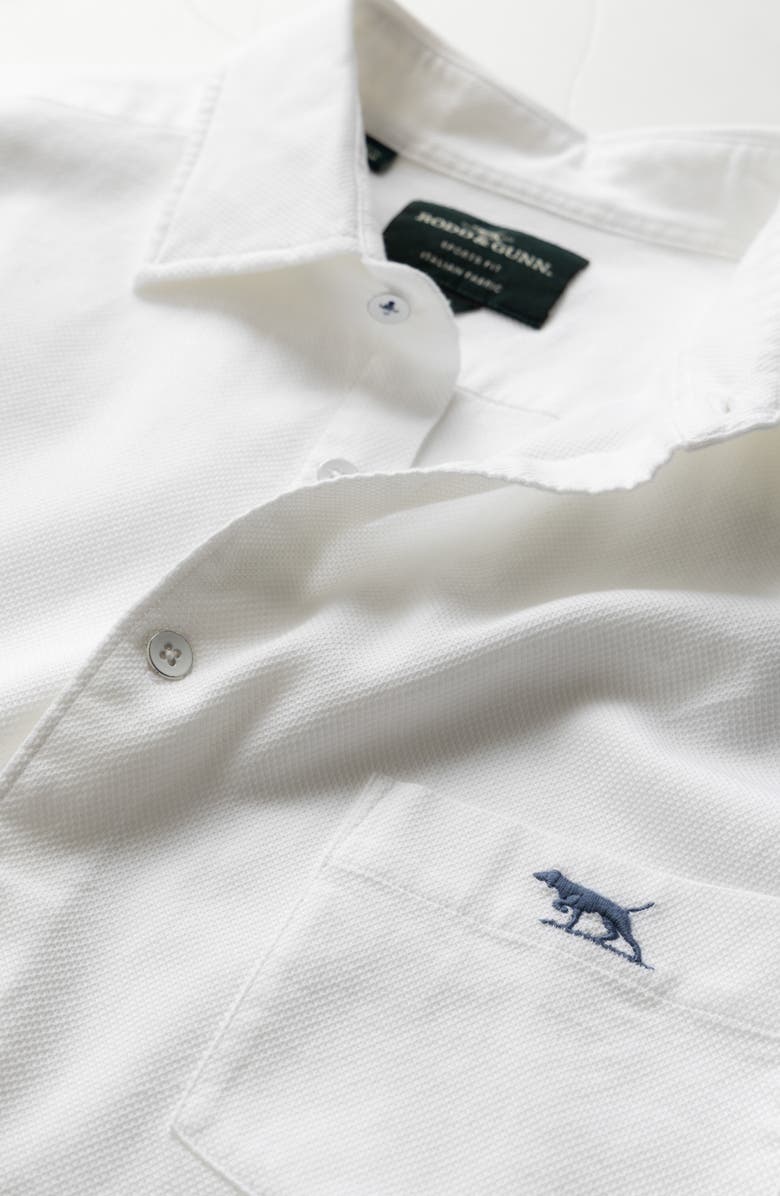 Rodd & Gunn Airtex Short Sleeve Cotton Button-Up Shirt, Alternate, color, Blanc