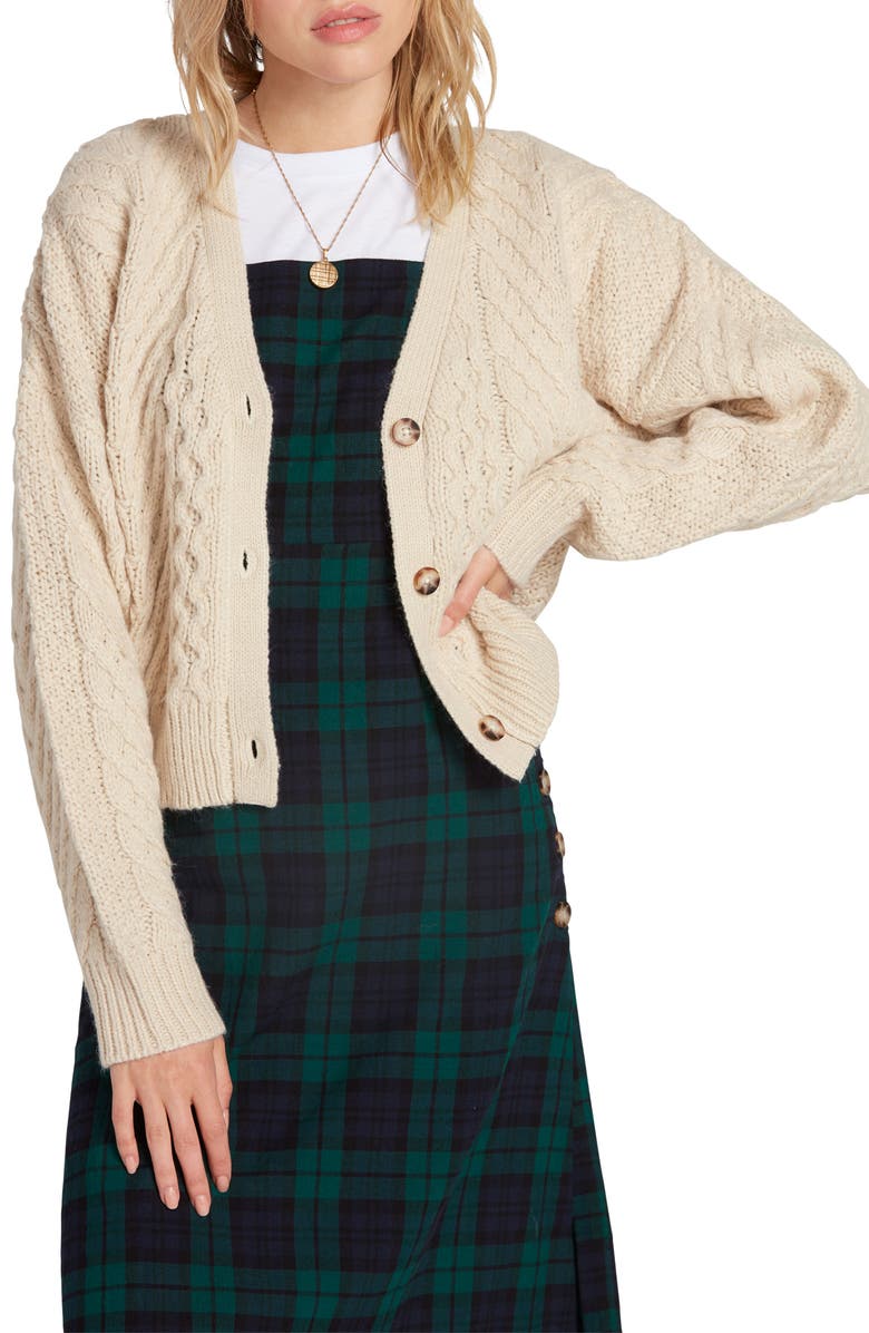 Volcom Bettergetter Cable Cardigan, Main, color,