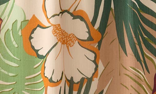 Estelle Paradisa Print Back Tie Midi Dress In Primrose/fern