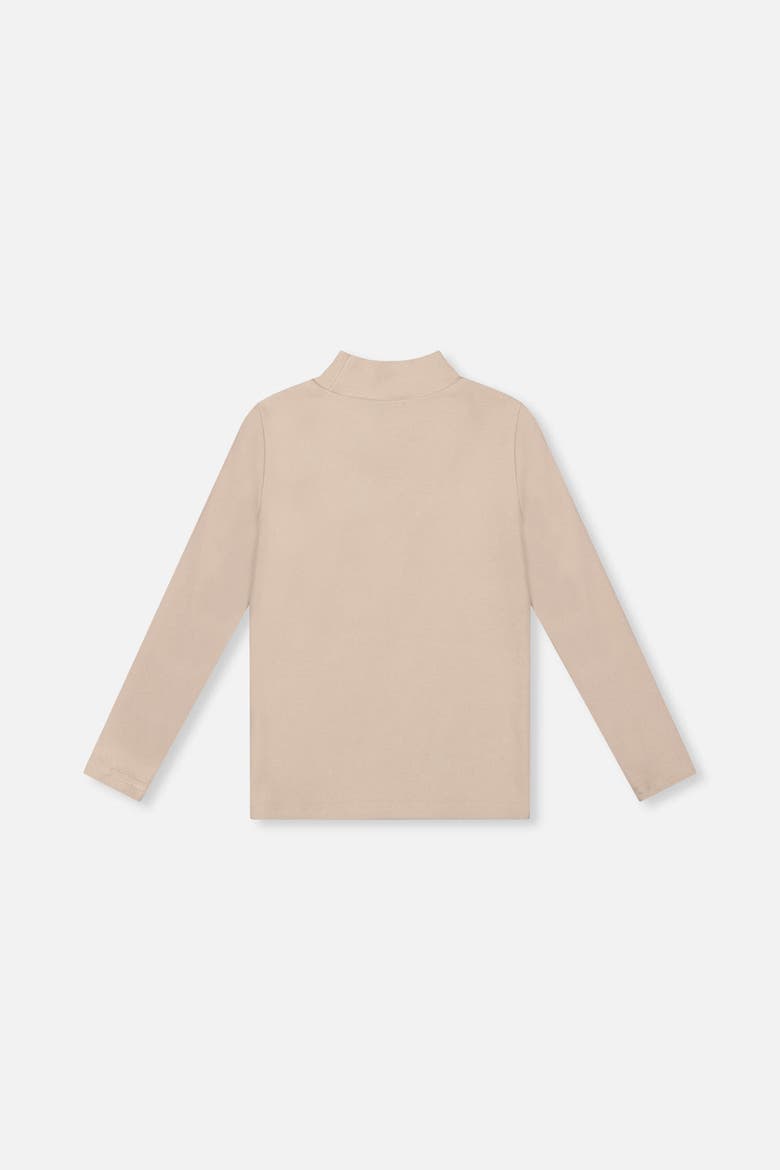 Brushed Rib Mock Neck Long Sleeve Top, Alternate, color, Beige
