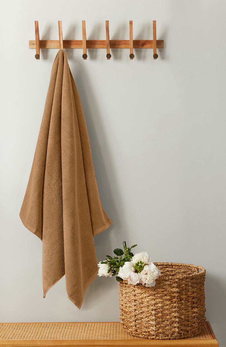 Woven & Weft Loop Textured 2-Pack Bath Towels, Alternate, color, Mocha