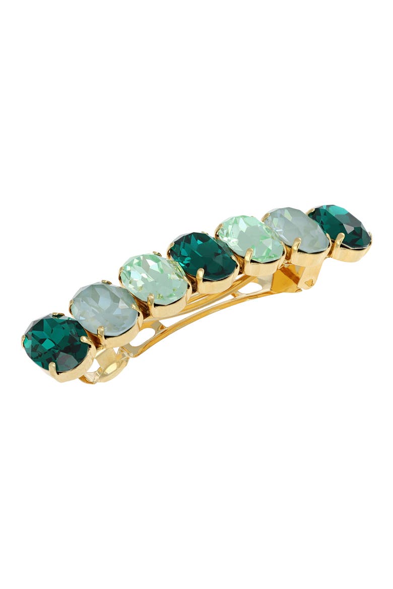 Naomi Jeweled Barrette, Main, color, EMERALD/ AGAVE IGNITE