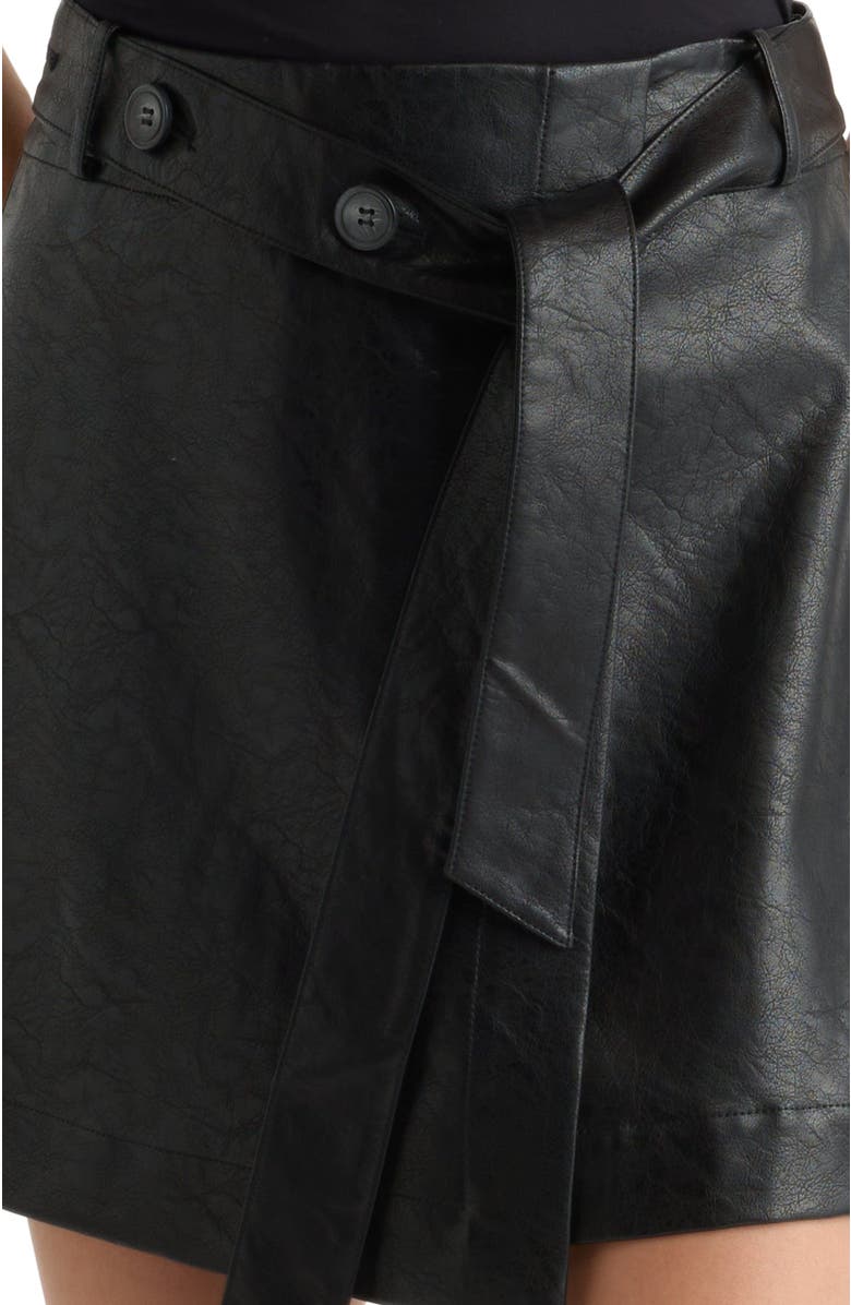 Modern Citizen Tanner Vegan Leather Wrap Skirt, Alternate, color, 